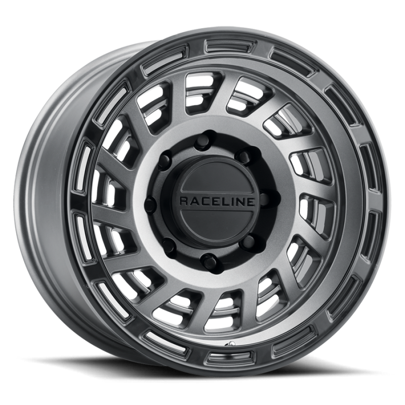 Raceline 957GB Halo 18x9in / 8x170 BP / -12mm Offset / 130.81mm Bore - Gunmetal & Black Lip Wheel