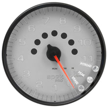 Load image into Gallery viewer, AutoMeter Gauge Tachometer 5in. 11K RPM W/Shift Light &amp; Peak Mem Silver/Black Spek-Pro