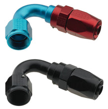Load image into Gallery viewer, Fragola -4AN x 120 Degree Pro-Flow Hose End - Blue/Red