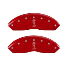 Load image into Gallery viewer, MGP 4 Caliper Covers Engraved Front &amp; Rear Tiffany Snake Red finish silver ch