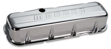 Load image into Gallery viewer, Moroso Chevrolet Big Block Valve Cover - w/Baffle - Stamped Steel Chrome Plated - Pair