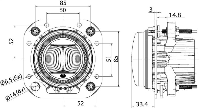 Hella 90mm L4060 LED High Beam / Driving Lamp Module