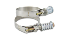 Load image into Gallery viewer, Vibrant SS T-Bolt Clamps Pack of 2 Size Range: 5.28in to 5.58in OD For use w/ 5in ID Coupling