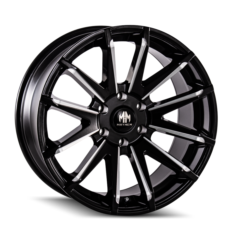 Mayhem 8109 Crossfire 22x9.5 / 6x114.3 BP / 10mm Offset / 78.3mm Hub Black w/ Milled Spokes Wheel