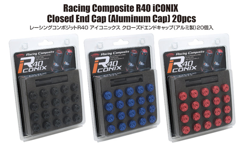 Project Kics 14x1.50 R40 Iconix Aluminum Cap Set - Blue (20 Pcs)