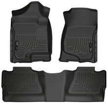 Load image into Gallery viewer, Husky Liners 07-12 Chevy Silverado/GMC Sierra Crew Cab WeatherBeater Combo Black Floor Liners