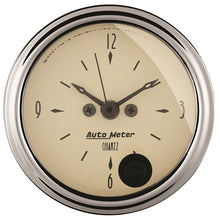 Load image into Gallery viewer, Autometer 2-1/16 inch 12 Hour Analog Antique Beige Clock