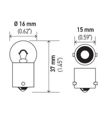 Load image into Gallery viewer, Hella Bulb 67 12V 8W 4Cp Ba15S G6 (2)