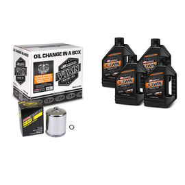Maxima V-Twin Quick Change Kit Synthetic w/Chrome Filter Twin Cam