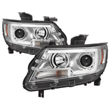 Spyder Chevy Colorado 15-17 Projector Headlights - Light Bar LED - Chrome (PRO-YD-CCO15-LBDRL-C)