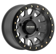 Load image into Gallery viewer, Method MR401 UTV Beadlock 15x7 / 4+3/13mm Offset / 4x136 / 106mm CB Titanium Wheel- Matte Black Ring