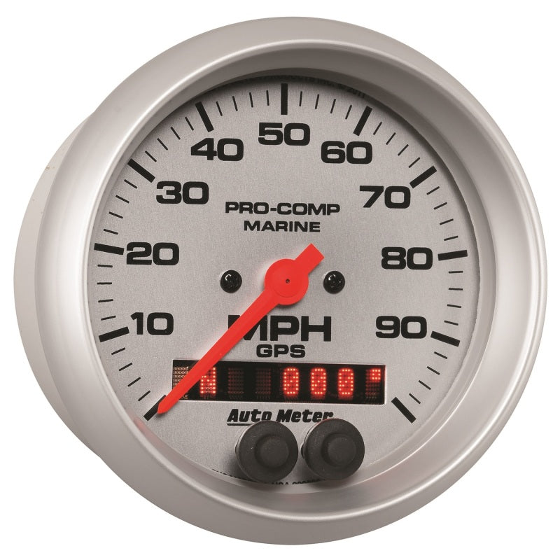 Autometer Marine Silver 3-3/8in 100MPH GPS Speedometer Gauge