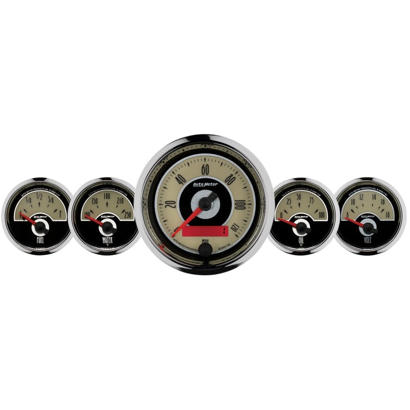 AutoMeter Gauge Kit 5 Pc. 3-3/8in. & 2-1/16in. Elec. Speedometer Cruiser