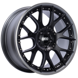 BBS CH-RII 22x9.5 5x108 ET37 Satin Black Center Platinum Lip SS Rim Protector Wheel - 70mm PFS Req.