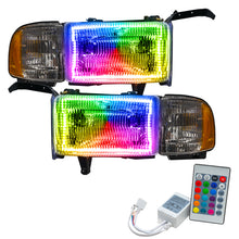 Load image into Gallery viewer, Oracle 94-02 Dodge Ram Pre-Assembled Halo Headlights - ColorSHIFT w/ Simple Controller