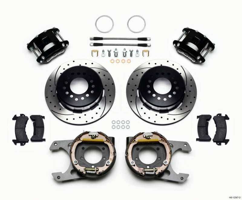 Wilwood D154 P/S Park Brake Kit Drilled Jeep Dana 35 2.56 Off 5-lug w/ lines