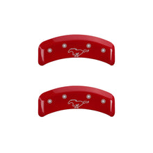 Load image into Gallery viewer, MGP 4 Caliper Covers Engraved Front Mustang Engraved Rear Pony Red finish silver ch