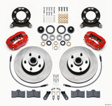 Wilwood Forged Dynalite-M Front Kit 11.30in 1 PC Rotor&Hub Red 1970-1973 Mustang Disc & Drum Spindle