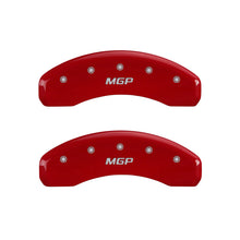 Load image into Gallery viewer, MGP 4 Caliper Covers Engraved Front &amp; Rear MGP Red finish silver ch