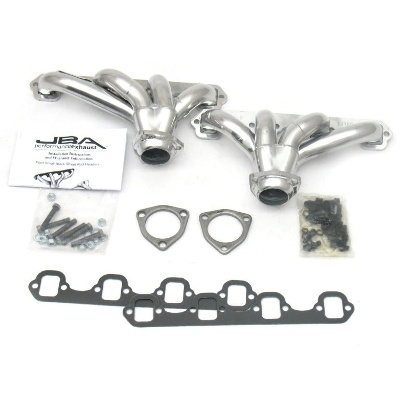 JBA Ford 260-351W SBF 1-5/8in Primary Silver Ctd Tight Tuck Header