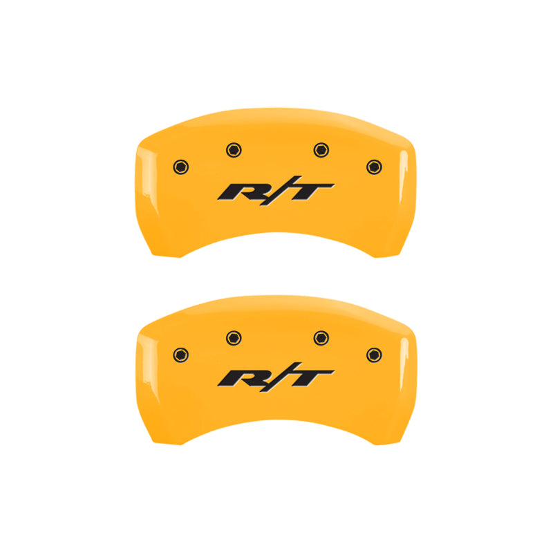 MGP 4 Caliper Covers Engraved Front & Rear RT1-Truck Yellow Finish Black Char 2006 Dodge Charger