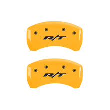 Load image into Gallery viewer, MGP 4 Caliper Covers Engraved Front &amp; Rear RT1-Truck Yellow Finish Black Char 2006 Dodge Charger