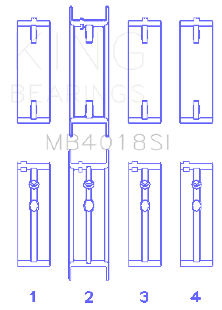 King Engine Bearings Holden 231 (3800) V6 (Size STD) Main Bearing Set