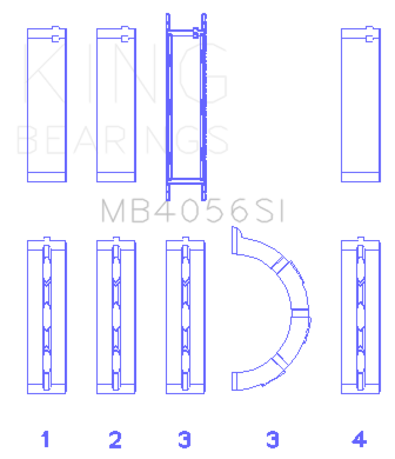 King Engine Bearings 97-07 Ford 2.5L/2.9L/3.0L (Size STD) Main Bearing Set