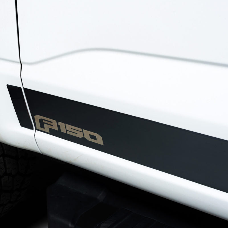 Putco 2021 Ford F-150 Reg Cab 6.5ft Short Box Ford Licensed Blk Platinum Rocker Panels (4.25in 10pc)