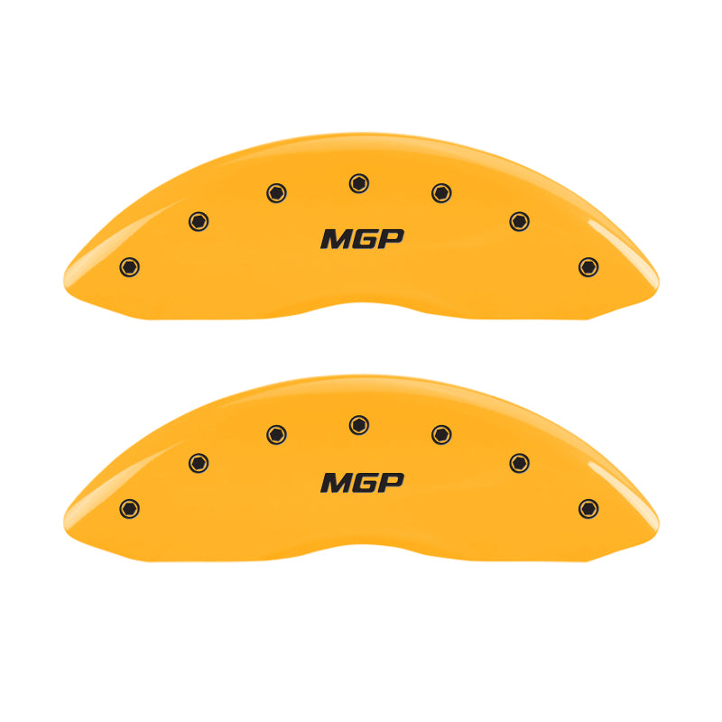 MGP 4 Caliper Covers Engraved Front & Rear MGP Yellow finish black ch