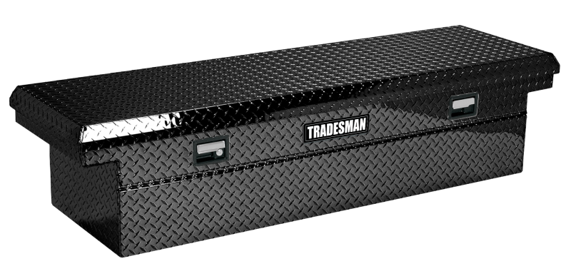 Tradesman Aluminum Single Lid Cross Bed Low-Profile Truck Tool Box (70in.) - Black