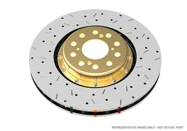 DBA 2004 STi 10 Stud Hole Front Drilled & Slotted 5000 Series 2 Piece Rotor Assembled w/ Black Hat
