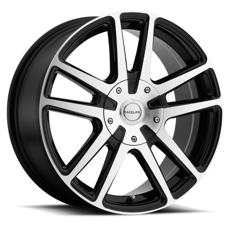 Raceline 145M Encore 16x7in / 4x100/4x114.3 BP / 40mm Offset / 72.62mm Bore - Black & Machined Wheel