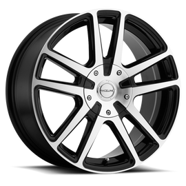 Raceline 145M Encore 16x7in / 5x112/5x120 BP / 40mm Offset / 74.1mm Bore - Black & Machined Wheel