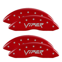 Load image into Gallery viewer, MGP 4 Caliper Covers Engraved Front &amp; Rear Gen 2/Viper Red finish silver ch