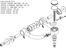 Load image into Gallery viewer, Camburg Toyota Tacoma Pre/4WD 05-23 / 4-Runner 03-23 / FJ 07-14 1.25in Uniball Upper Arms w/ covers