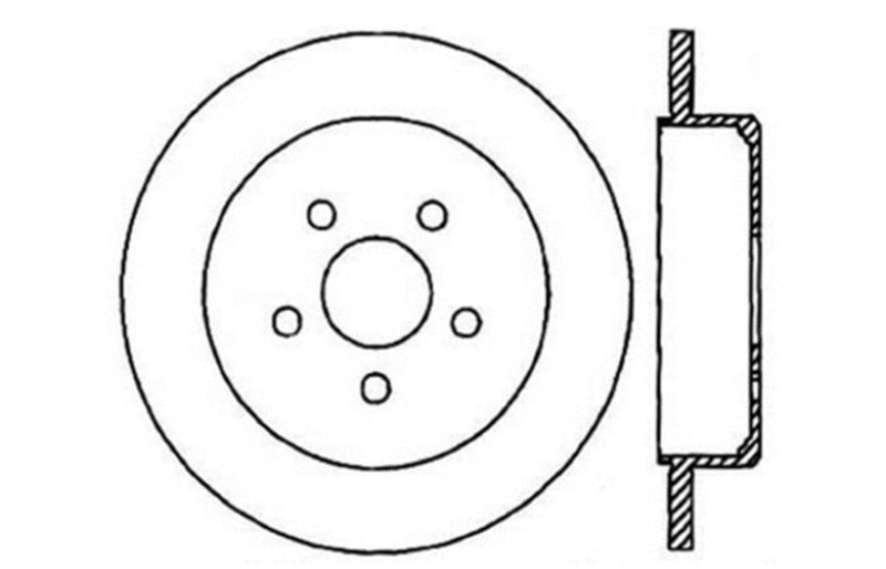 StopTech 03-09 Chrysler PTCruiser Tur / 03-05 Dodge Neon SRT-4 Rear Left Slotted & Drilled Rotor