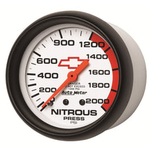 Load image into Gallery viewer, AutoMeter Gauge Nitrous Pressure 2-5/8in. 2000PSI Mechanical Chevy Red Bowtie White