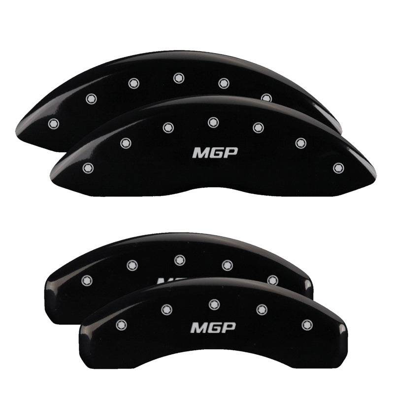 MGP 4 Caliper Covers Engraved Front & Rear With stripes/Dodge Yellow finish black ch