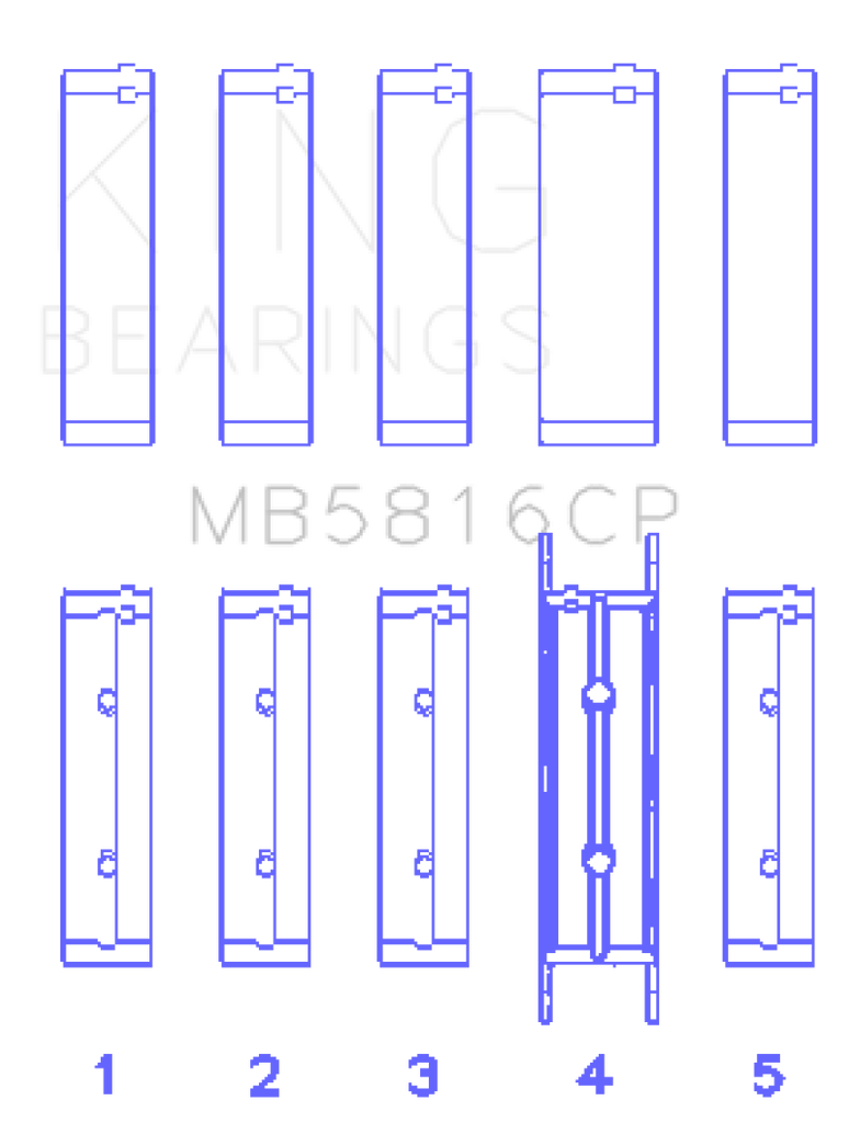 King Engine Bearings Ford 391CI 32V Turbo V8 Power Stroke/ O/S .040in Main Bearing Set