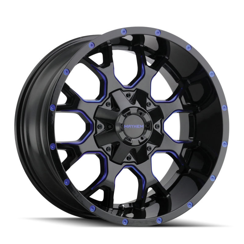 Mayhem 8015 Warrior 20x10 / 6x135 BP / -25mm Offset / 106mm Hub Black w/ Prism Blue Wheel