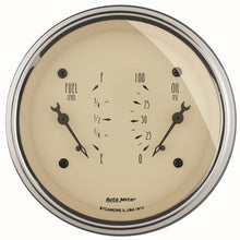 Load image into Gallery viewer, AutoMeter Antique Beige Oil/Fuel Dual Gauge