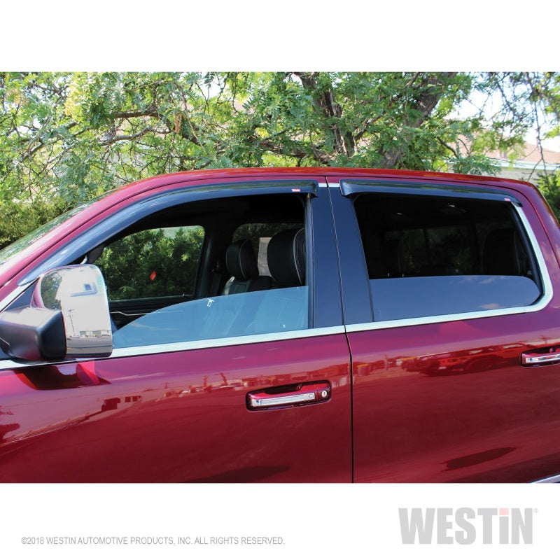 Westin 2019 RAM 1500 Crew Cab (Non Classic) Wade Slim Wind Deflector 4pc - Smoke