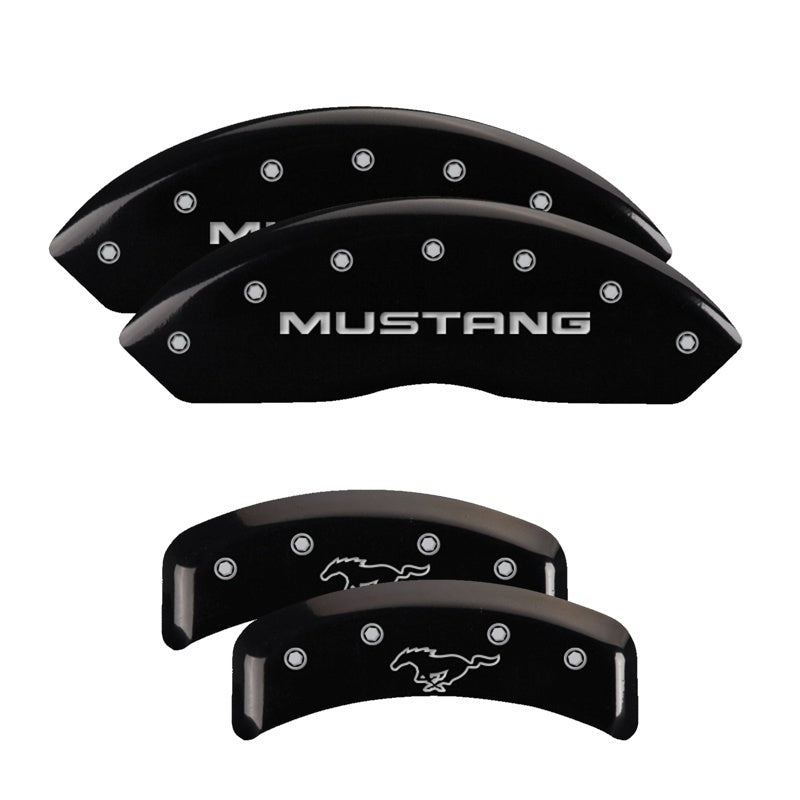 MGP 4 Caliper Covers Engraved Front & Rear MGP Black finish silver ch