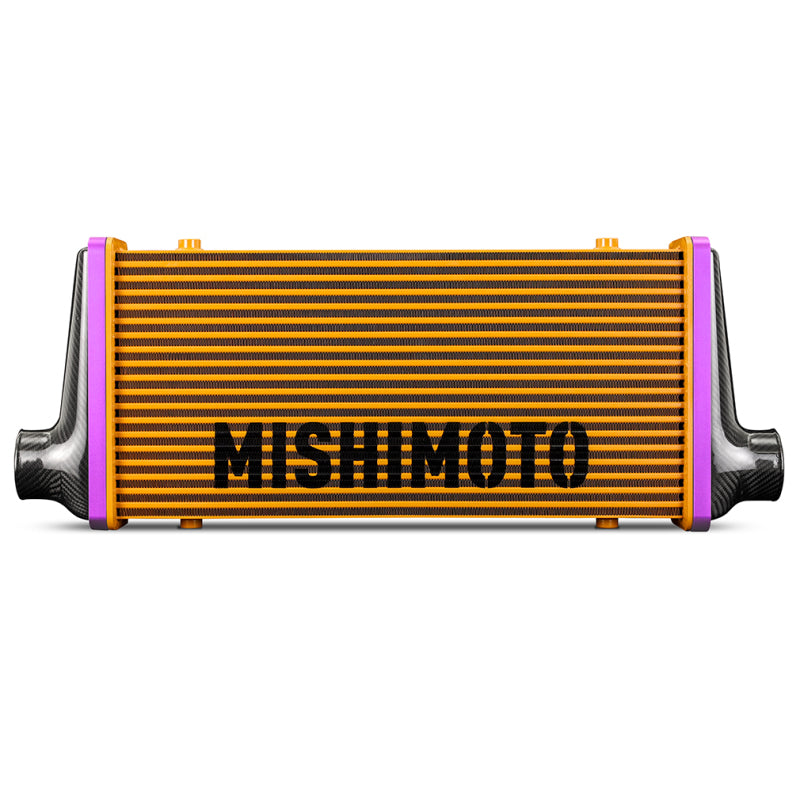 Mishimoto Universal Carbon Fiber Intercooler - Gloss Tanks - 525mm Silver Core - S-Flow - GR V-Band