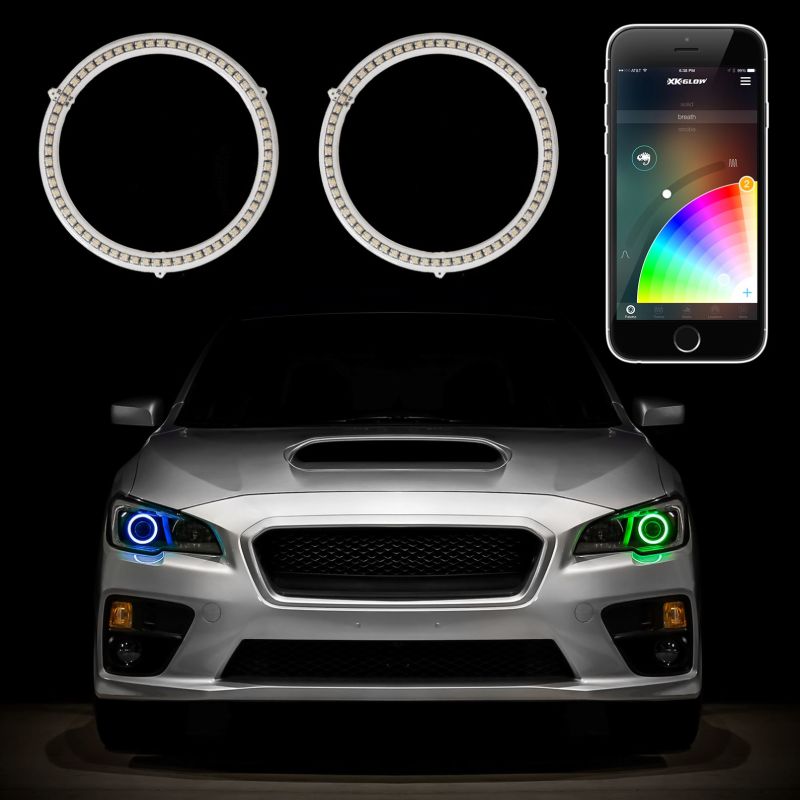 XK Glow 2x80mm - RGB Switchback Halo Million ColorXKCHROME Smartphone App Controlled Kit