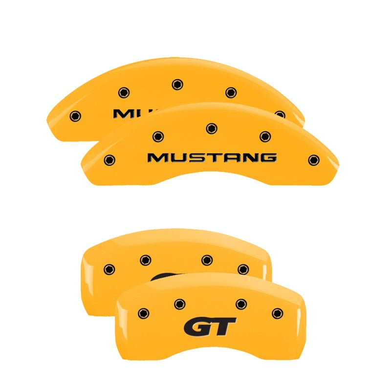 MGP Front set 2 Caliper Covers Engraved Front Oval logo/Ford Yellow finish black ch