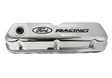 Load image into Gallery viewer, Ford Racing Logo Stamped Steel Valve Covers - Chrome