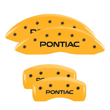 Load image into Gallery viewer, MGP 4 Caliper Covers Engraved Front &amp; Rear Pontiac Yellow Finish Black Char 2005 Pontiac GTO