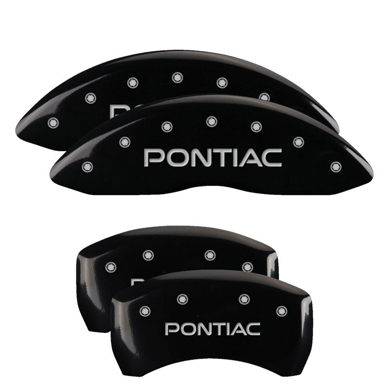 MGP 4 Caliper Covers Engraved Front & Rear MGP Black finish silver ch